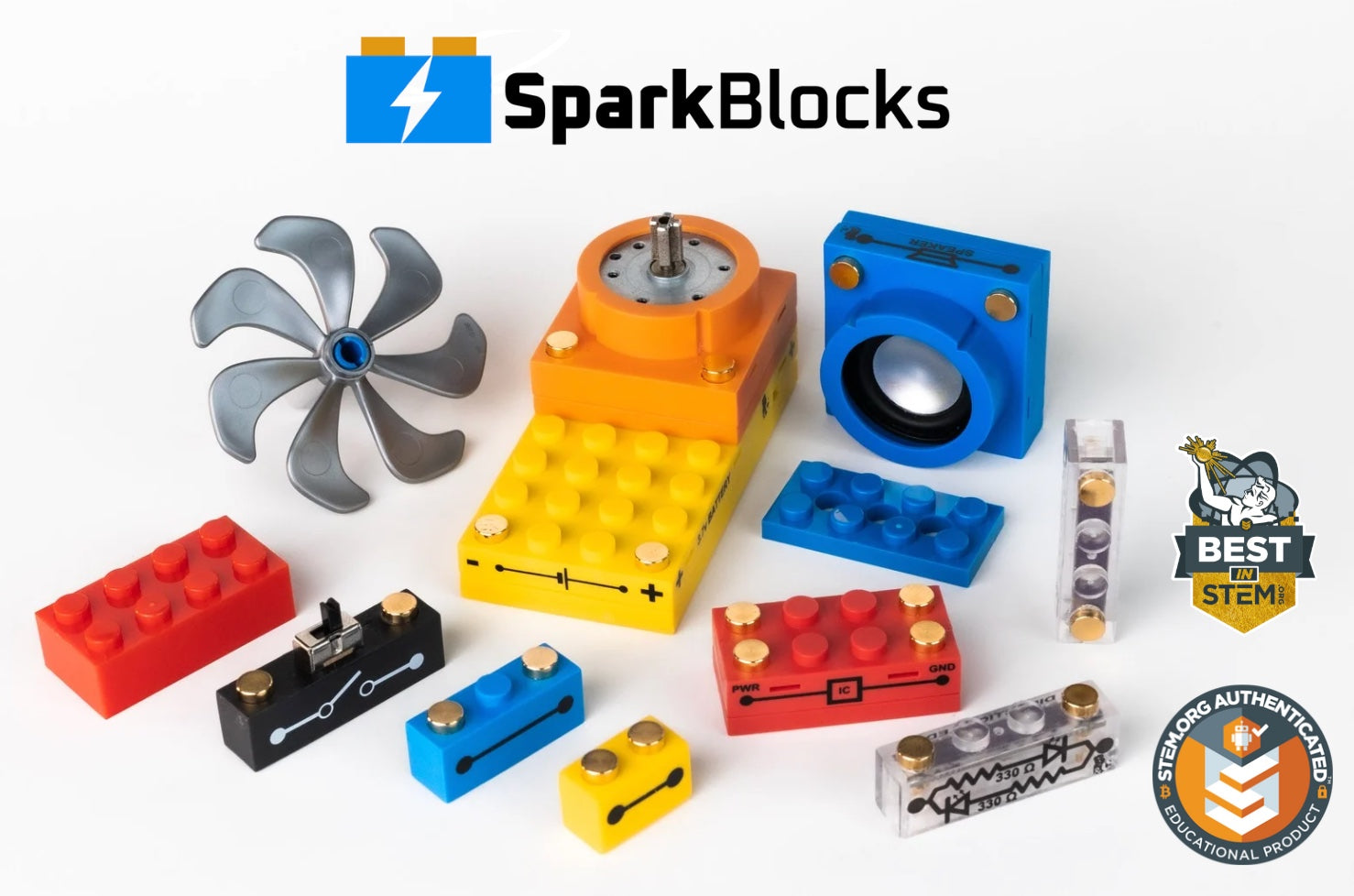 SparkBlocks: Real Circuit Kits That Click Onto Bricks