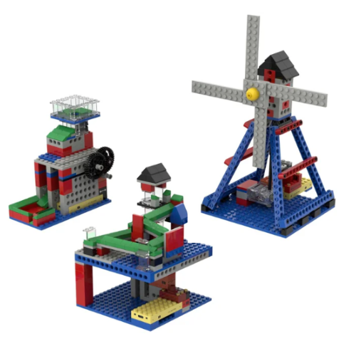 Three toys over a white background